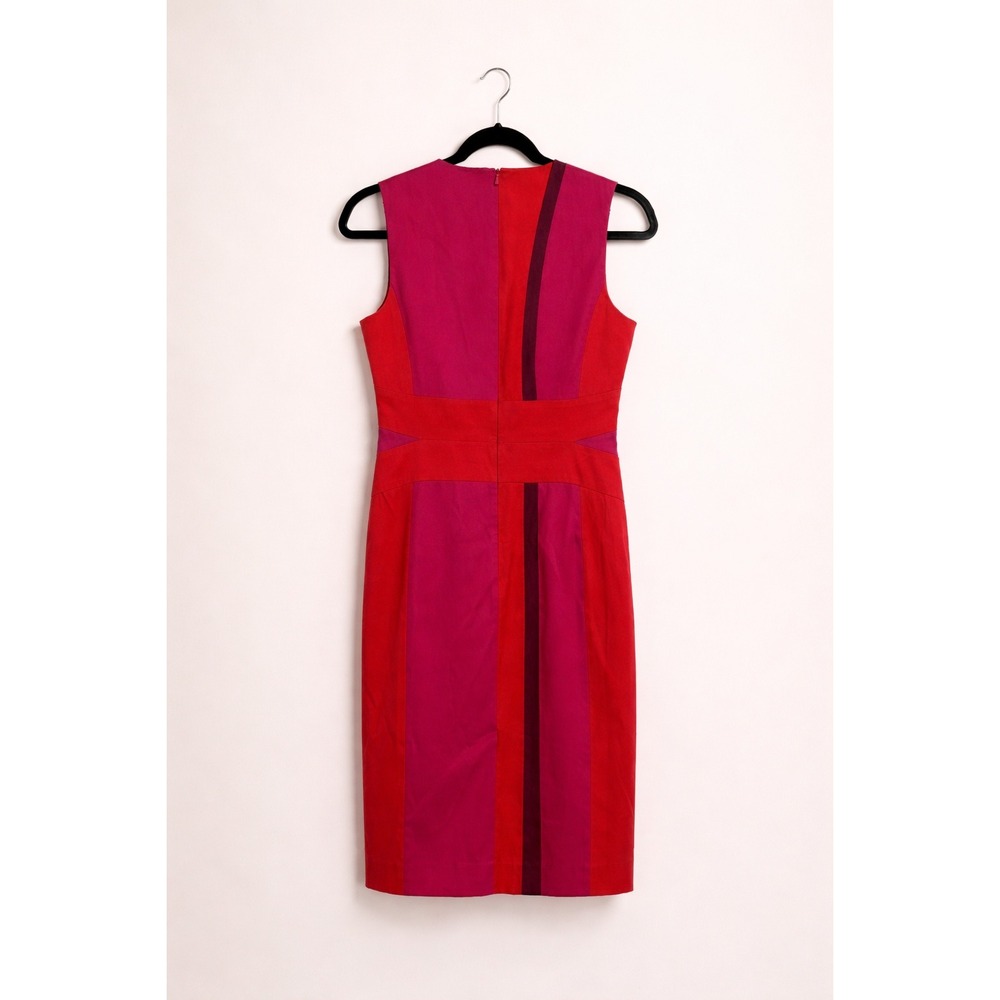 Karen Millen Colorblock Sheath Dress Pink Red Office Siren Seen On TV US 8 - Picture 4 of 9